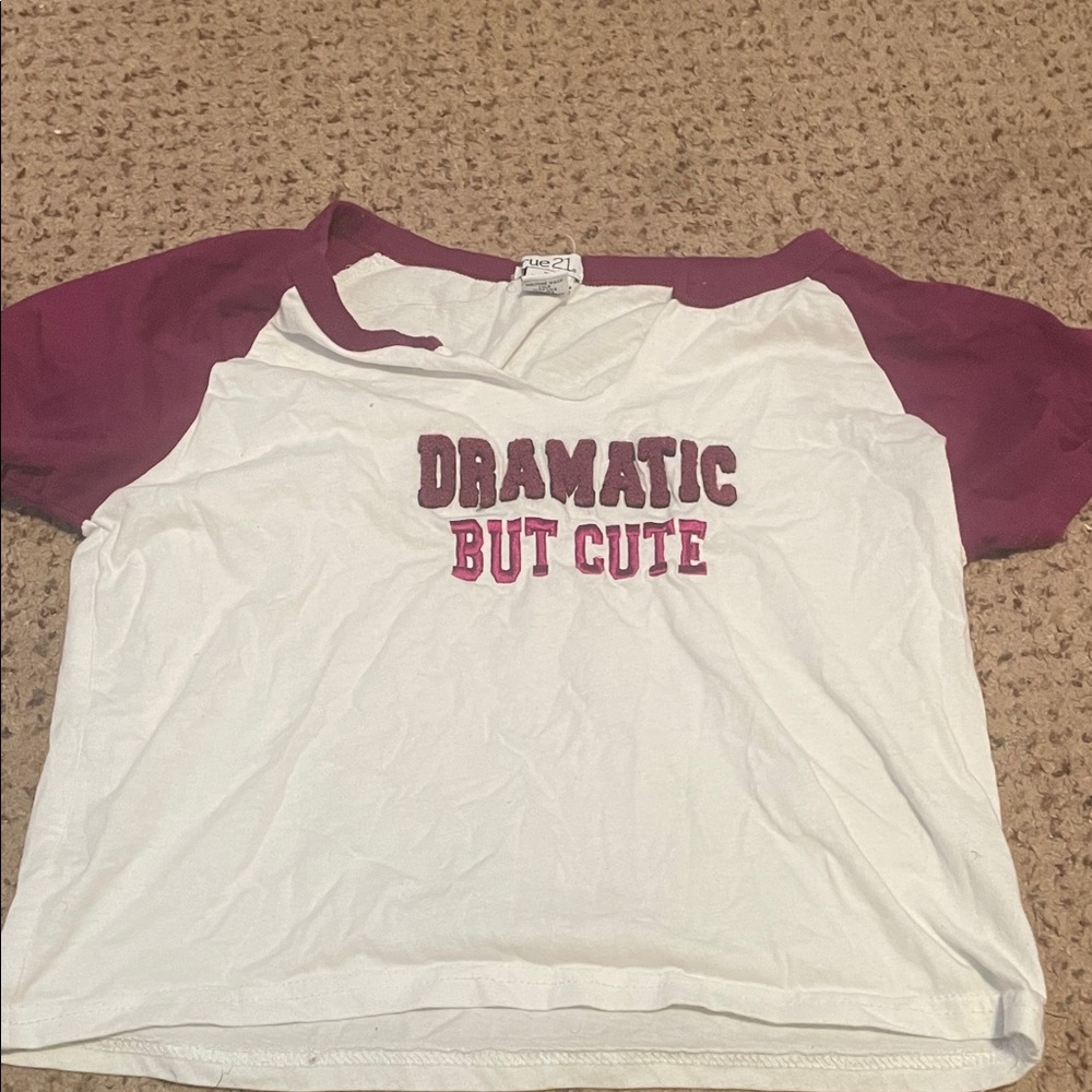 Rue21 White and Maroon Graphic Tee